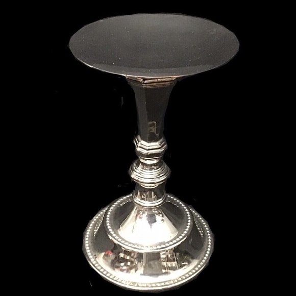 Other - Vintage Silver Plate Candle Stick Platter Holder Ornate Fancy Candlestick 6.5"